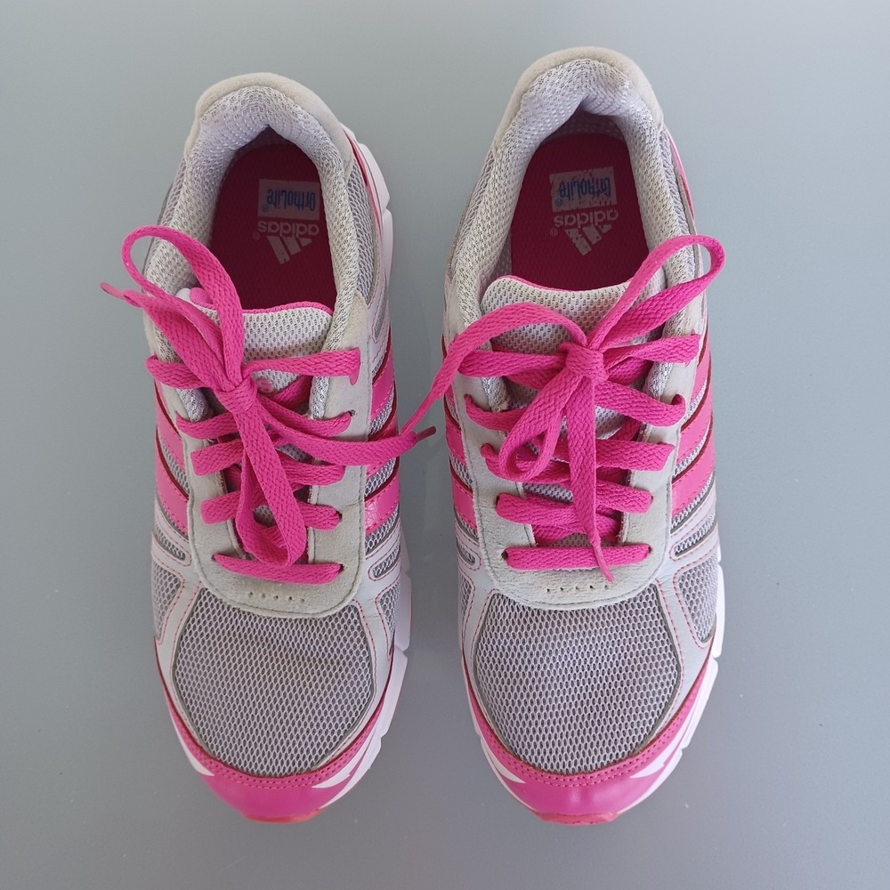 adidas Women's Pink and Gray Athletic Training Sneakers - Picture 9 of 9